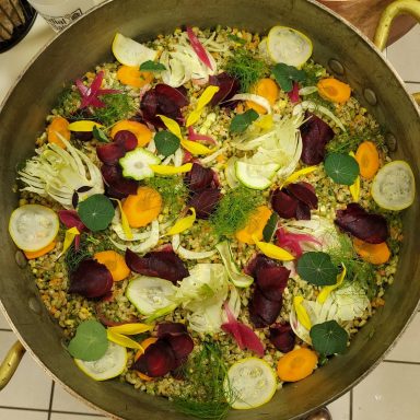 Salade d'orge perlé aux petits légumes